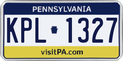 PA license plate KPL1327