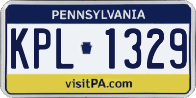 PA license plate KPL1329