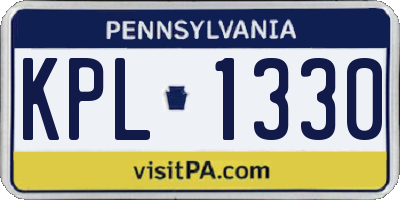 PA license plate KPL1330