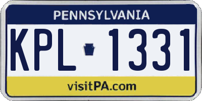 PA license plate KPL1331