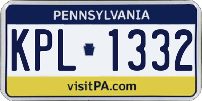 PA license plate KPL1332