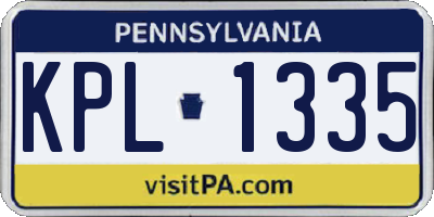 PA license plate KPL1335