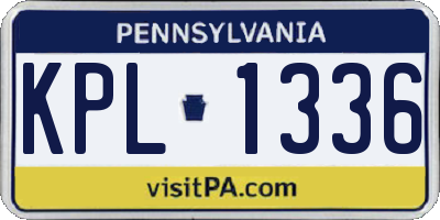 PA license plate KPL1336