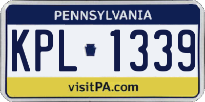 PA license plate KPL1339