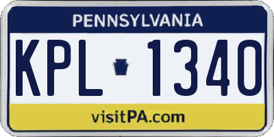 PA license plate KPL1340