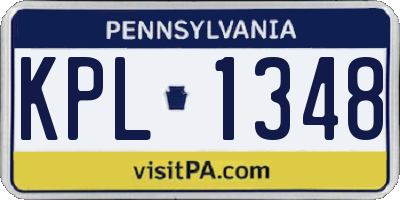 PA license plate KPL1348