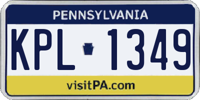 PA license plate KPL1349