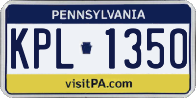PA license plate KPL1350