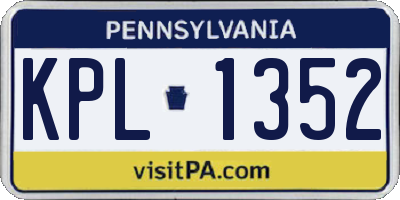 PA license plate KPL1352