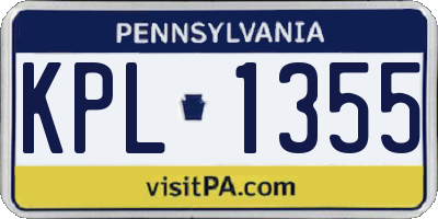 PA license plate KPL1355