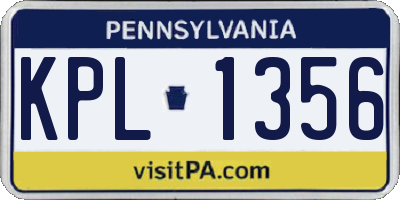 PA license plate KPL1356