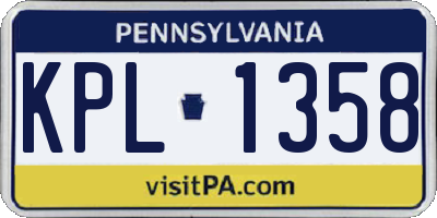 PA license plate KPL1358