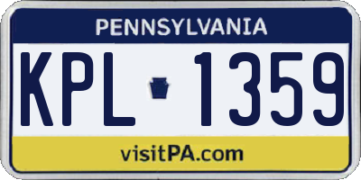 PA license plate KPL1359