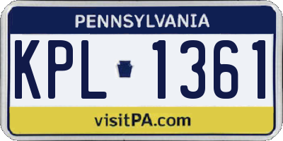 PA license plate KPL1361