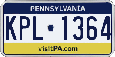 PA license plate KPL1364