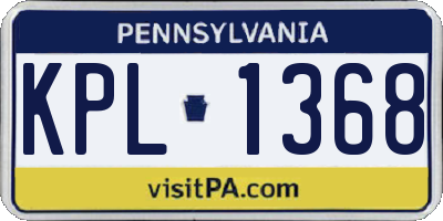 PA license plate KPL1368