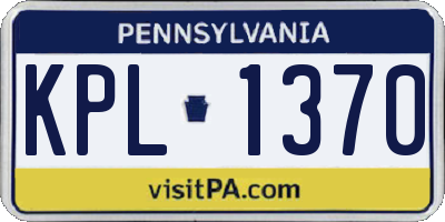 PA license plate KPL1370