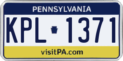 PA license plate KPL1371