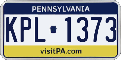 PA license plate KPL1373