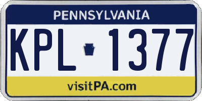 PA license plate KPL1377