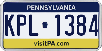 PA license plate KPL1384