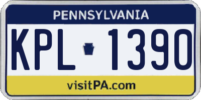 PA license plate KPL1390