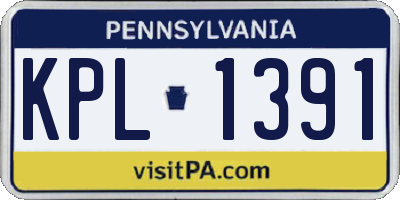 PA license plate KPL1391