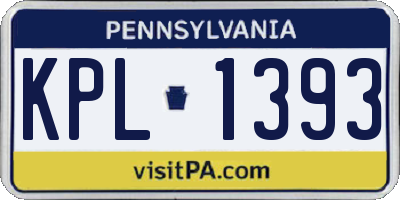 PA license plate KPL1393