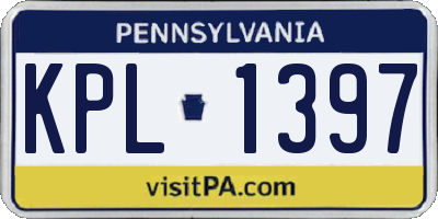 PA license plate KPL1397