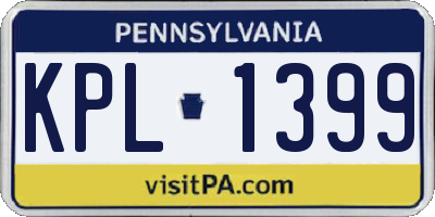 PA license plate KPL1399
