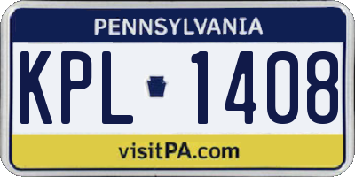 PA license plate KPL1408