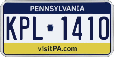 PA license plate KPL1410
