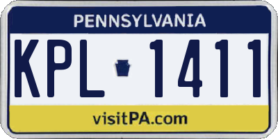 PA license plate KPL1411