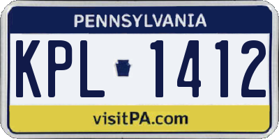 PA license plate KPL1412
