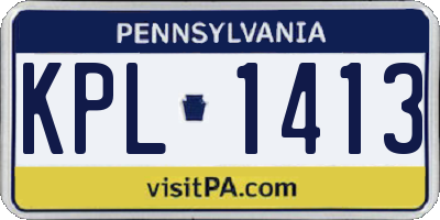 PA license plate KPL1413