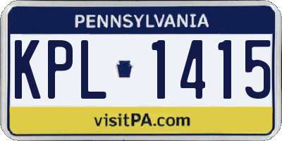 PA license plate KPL1415