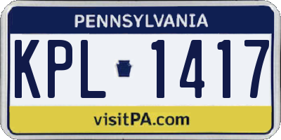 PA license plate KPL1417