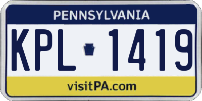 PA license plate KPL1419