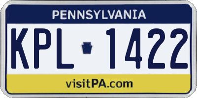 PA license plate KPL1422