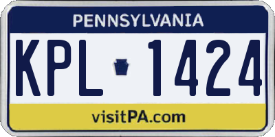 PA license plate KPL1424