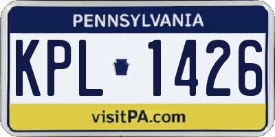PA license plate KPL1426