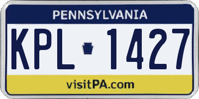 PA license plate KPL1427