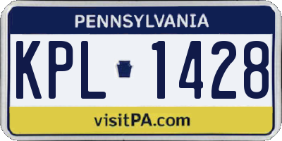 PA license plate KPL1428