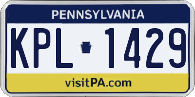 PA license plate KPL1429