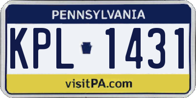 PA license plate KPL1431