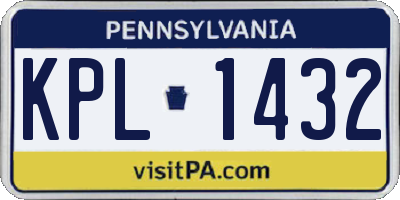 PA license plate KPL1432