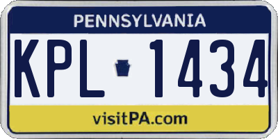 PA license plate KPL1434
