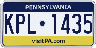 PA license plate KPL1435
