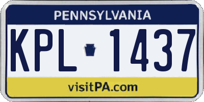 PA license plate KPL1437