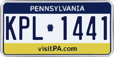 PA license plate KPL1441